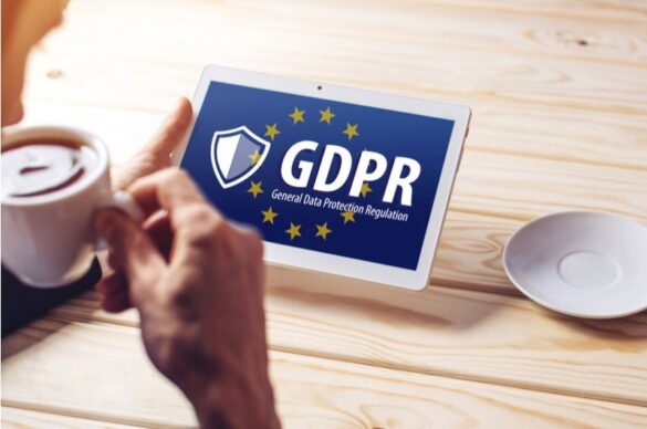 Man Driking Coffee And Reading About Gdpr On Tablet I Itmunch