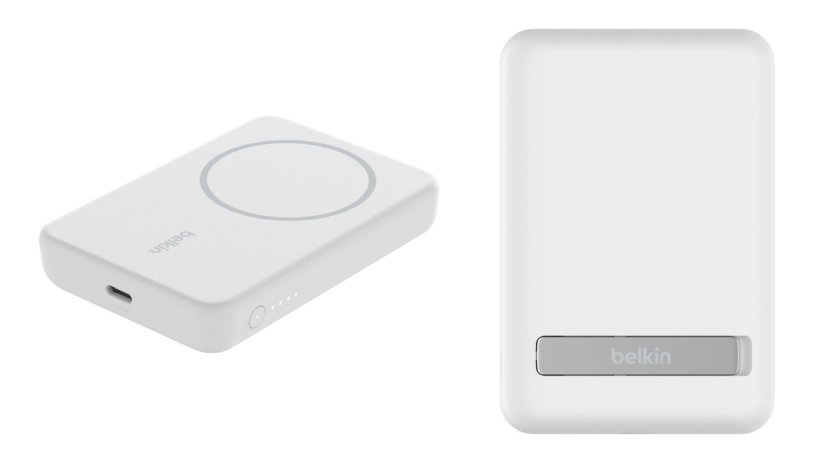 Belkin BoostCharge Magnetic Wireless Power Bank 5K + Stand: Perfect Portable Power for iPhone Users