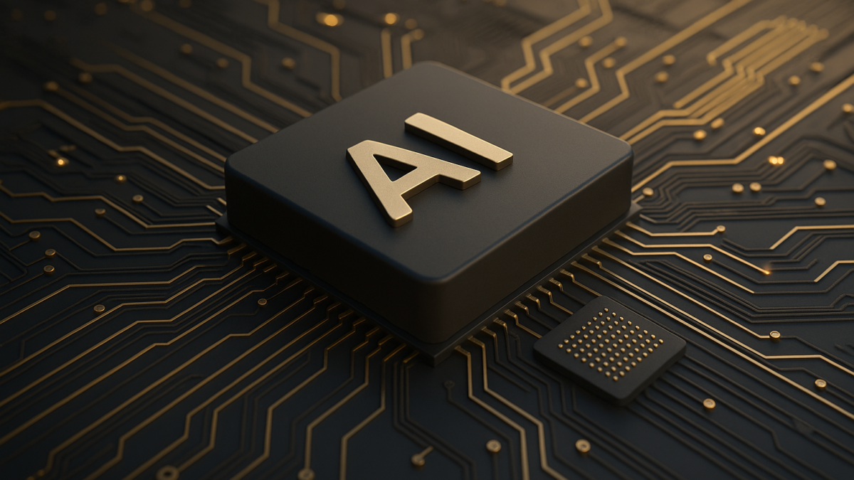 AI chip on circuit board highlighting custom silicon technology for enhanced AI reasoning and performance in 2025.