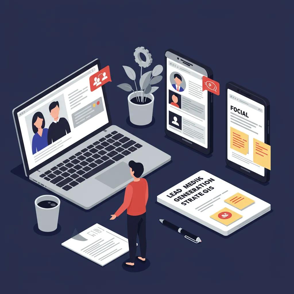 Business Professional Utilizing Digital Channels For Lead Generation, Highlighting Modern Sales Techniques