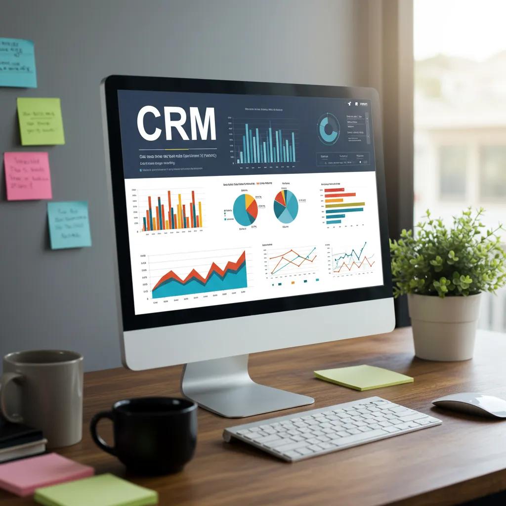 Computer Screen Showing A Crm Dashboard, Illustrating The Role Of Technology In Business Sales Management