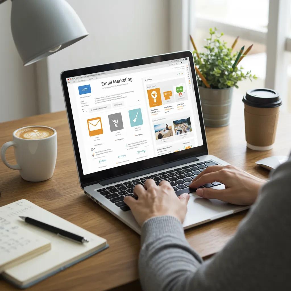Person Working On Email Marketing Strategies In A Modern Home Office