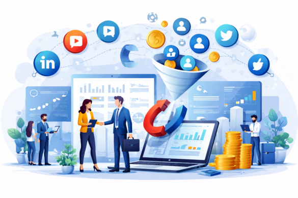 B2B Social Media Marketing Strategy Showing Businesses Using Linkedin, Instagram, And Video Content To Generate Leads.