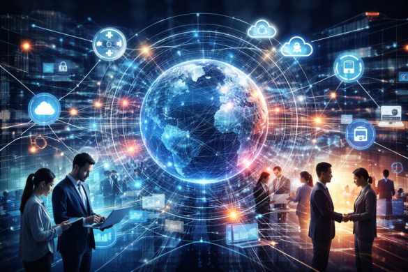 The &Quot;Tech Sovereignty&Quot; Paradox: Why B2B Winners In 2026 Are Building &Quot;Resilient Interdependence&Quot; 3 A Tech Diagram Illustrating &Quot;Resilient Interdependence,&Quot; Showing A Secure Corporate Hub Interacting With Regional Sovereign Clouds And Specialized Ai Agents.