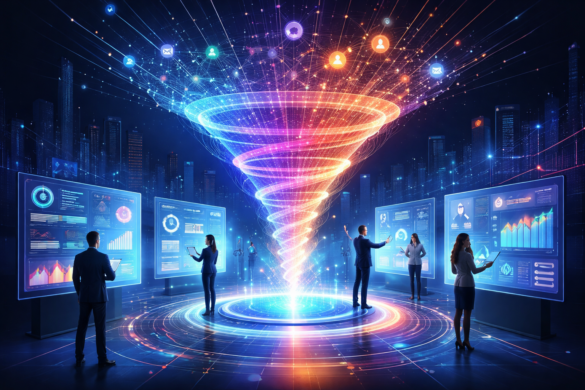 The &Quot;Signal Surge&Quot;: Why 2026 B2B Marketing Is Replacing The Static Funnel With Real-Time Orchestration 1 A Technical Dashboard Showing A 'Signal Surge'—Multiple Data Points From Different Department Heads At A Single Company Converging To Trigger A Personalized B2B Marketing Response