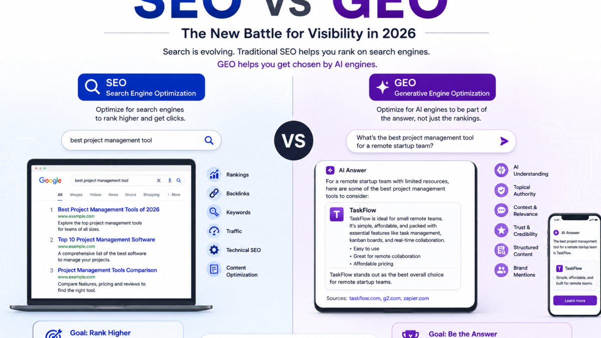 SEO vs GEO: The New Battle for Visibility in 2026