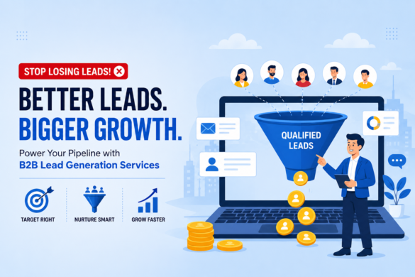 The Hidden Mistake That'S Costing Companies Millions In B2B Lead Generation Services 1 Cartoon-Style Illustration Of B2B Lead Generation Services Featuring A Digital Sales Funnel, Qualified Leads, Business Professionals, Targeted Marketing, Customer Nurturing, And Business Growth Concepts.