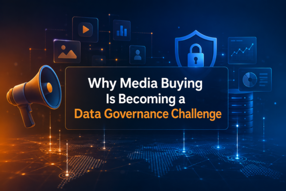 Programmatic Advertising Dashboard Illustrating Secure Media Buying, Data Governance, And Campaign Analytics.