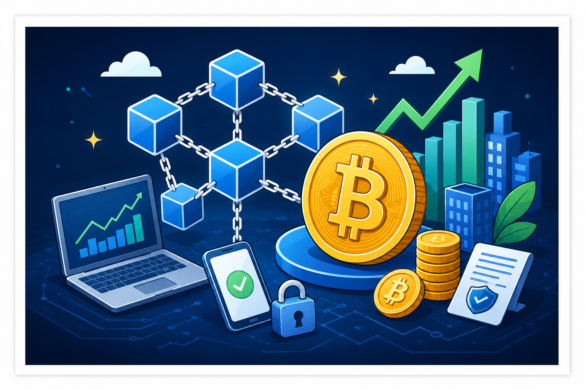Business Professionals Using Blockchain Technology For Digital Transformation And Enterprise Innovation