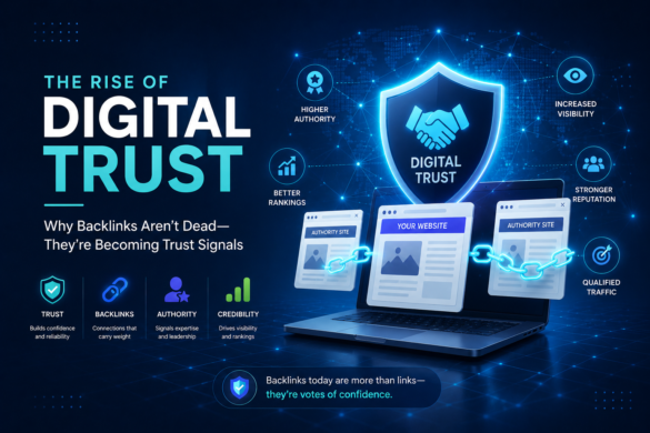 Digital Trust Illustration Showing Backlinks As Authority And Trust Signals