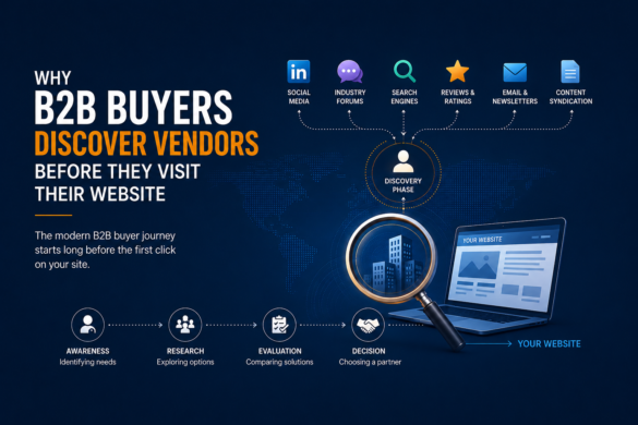 Illustration Of The B2B Buyer Journey, Highlighting Content Syndication And Vendor Discovery Before Website Visits