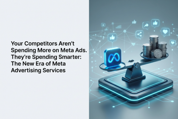 Your Competitors Aren'T Spending More On Meta Ads. They'Re Spending Smarter – Modern Illustration Representing Meta Advertising Services With Optimized Ad Spend And Higher Roi.